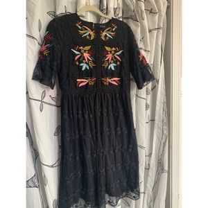 Fully lined Lace Dress Embroidered